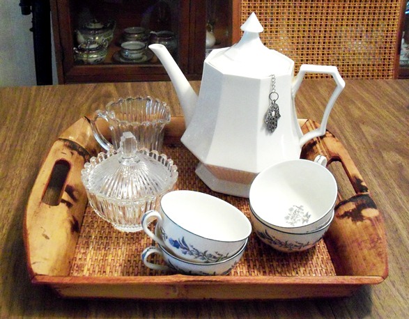 white modern teapot